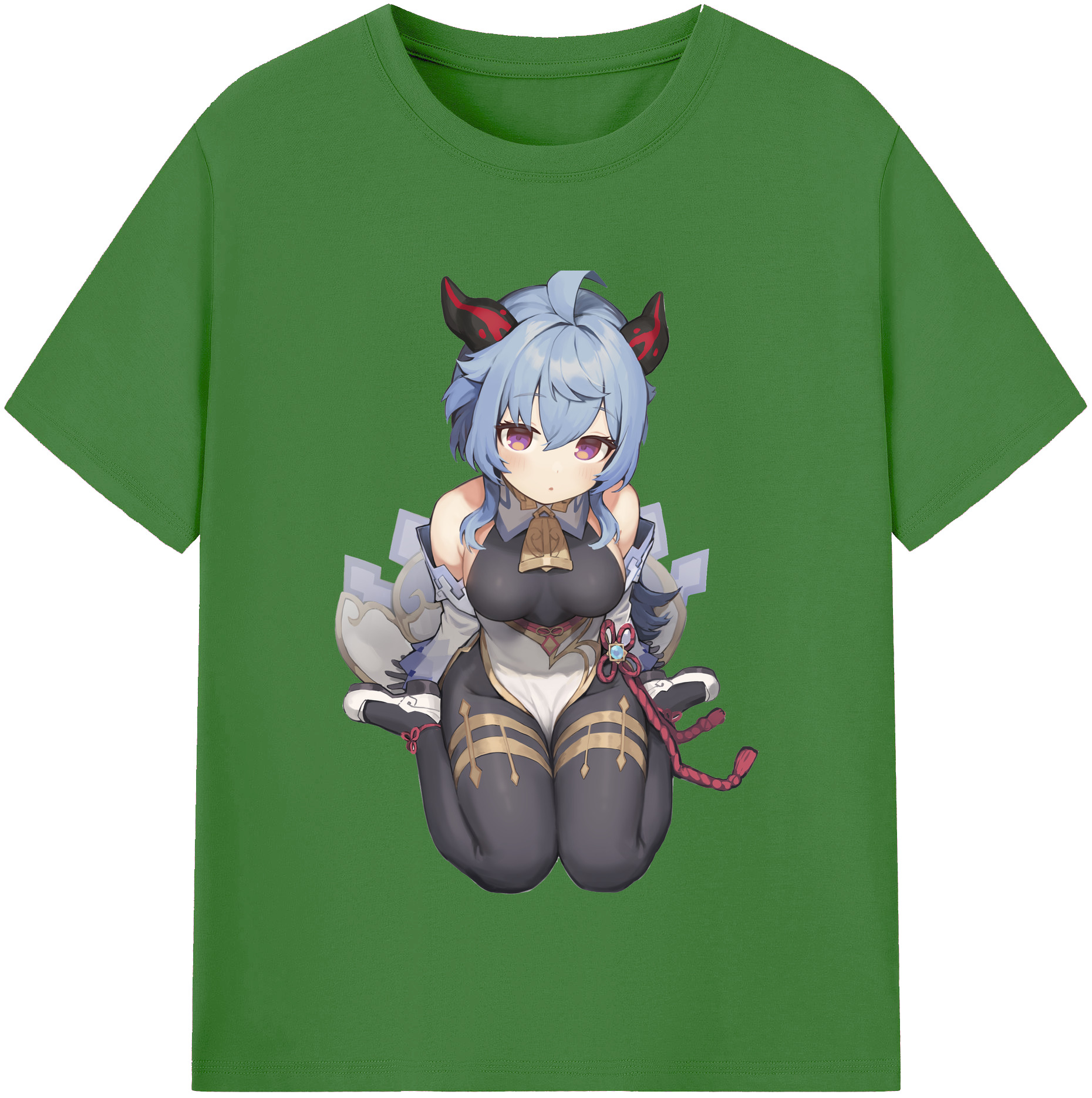 げんし神 甘雨 かんう genshin Ganyu レディースカジュアルプリントTシャツ（綿100％）